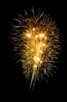 beautiful fireworks against the dark sky, fireworks