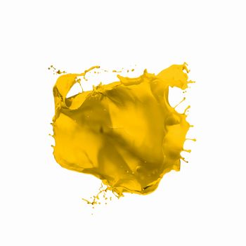 Bright colour paint splash on white background