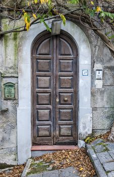 italian door in small village, Italy