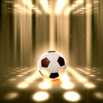 Black and white football or soccer ball, colour illustration