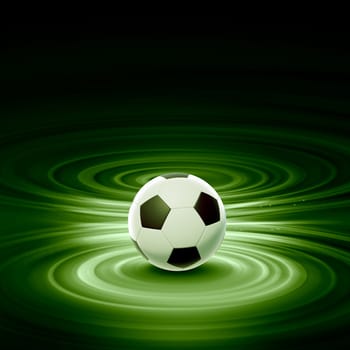 Black and white football or soccer ball, colour illustration