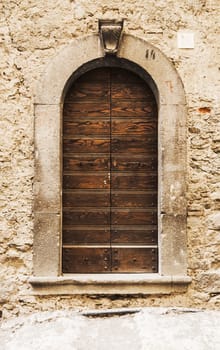 italian door in small village, Italy