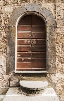 italian door in small village, Italy