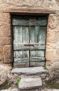 italian door in small village, Italy