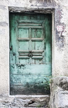 italian door in small village, Italy