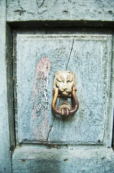 italian door in small village, Italy