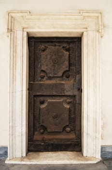 italian door in small village, Italy