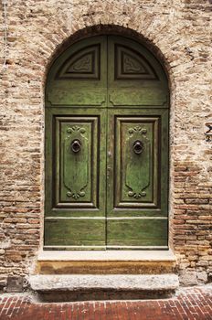 italian door in small village, Italy