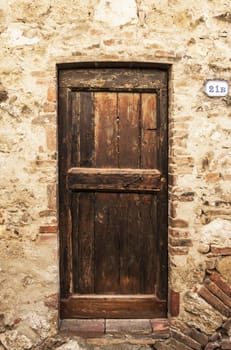 italian door in small village, Italy