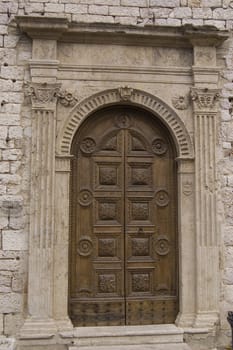 italian door in small village, Italy