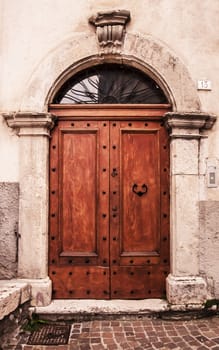 italian door in small village, Italy