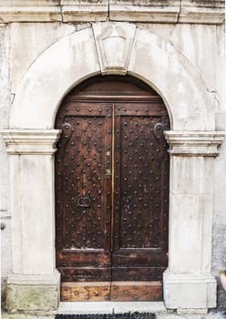 italian door in small village, Italy