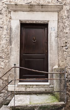 italian door in small village, Italy