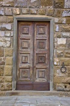 italian door in small village, Italy