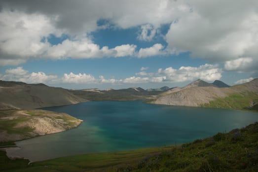 Kelitsad Lake view in summer, South Ossetia