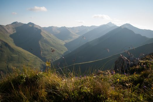 Caucasian Mountains on South Ossetia in summer