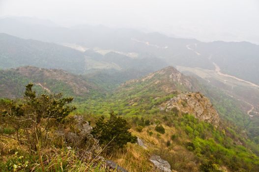 viewing the nailing ridge of china at summer