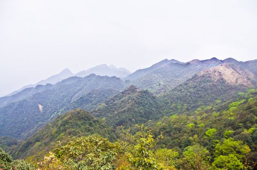 viewing the nailing ridge of china at summer