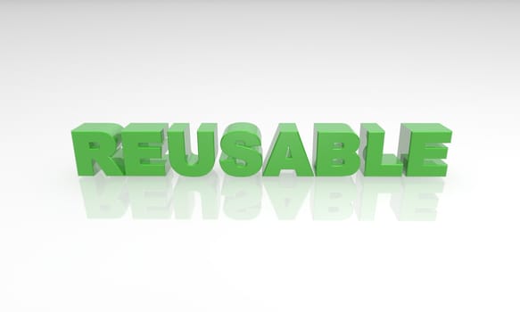 green reusable text on a white background