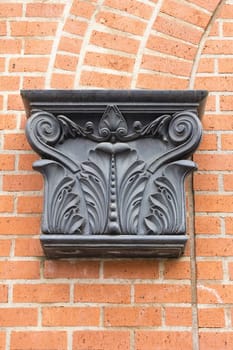 Renaissance Roman Architectural Detail on Brick Wall