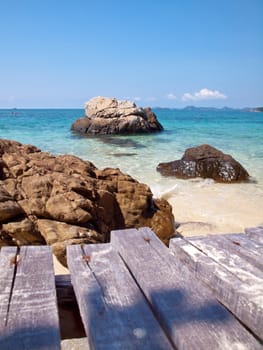 Boardwalk in Ko Kham island, Sattahip, Chon Buri, Thailand