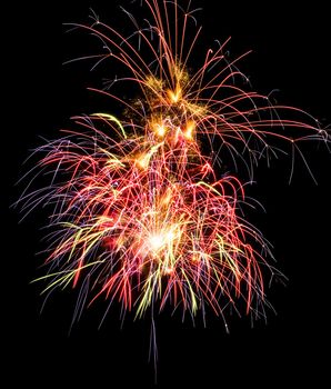 beautiful fireworks against the dark sky, fireworks