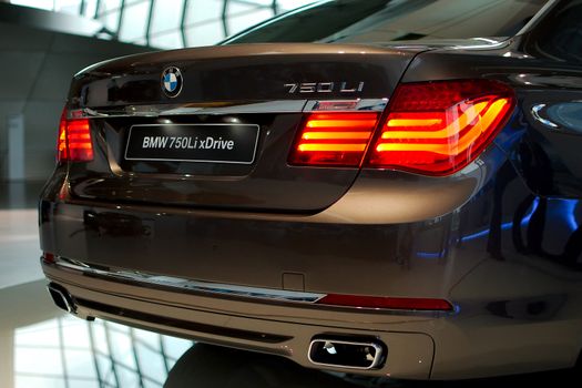 MUNICH - SEPTEMBER 19: New model BMW 750Li xDrive at BMW Welt Expo center on September 19, 2012 in Munich.