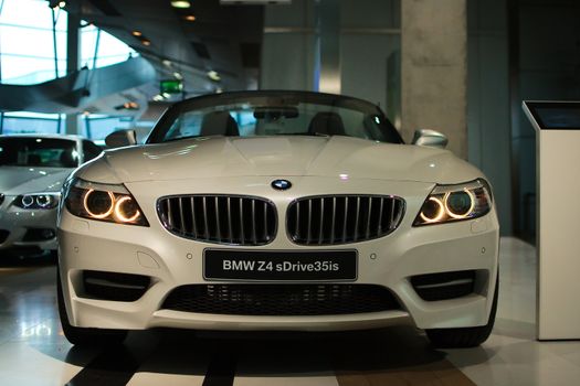 MUNICH - SEPTEMBER 19: New model BMW Z4 sDrive35is at BMW Welt Expo center on September 19, 2012 in Munich.