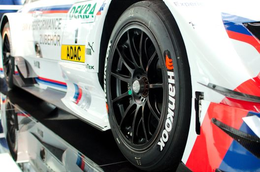 MUNICH - SEPTEMBER 19: New model BMW sport car at BMW Welt Expo center on September 19, 2012 in Munich.