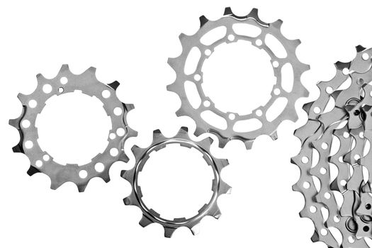 MTB chainrings on white background