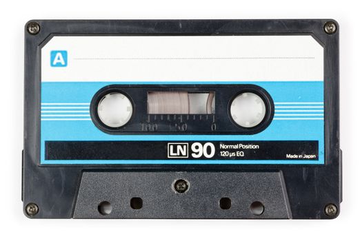Vintage Compact Cassette on white background
