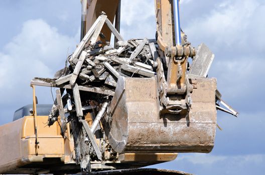 excavator at work on site