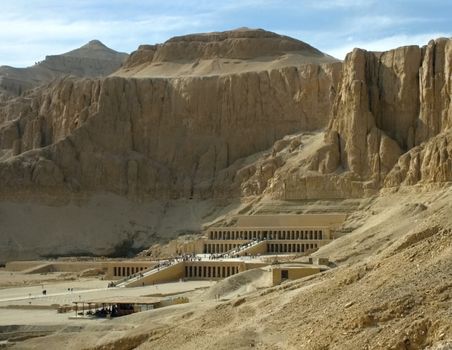 The Mortuary Temple of Queen Hatsepsut ,view from near hill
