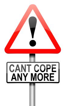 Illustration depicting a roadsign with a cant cope concept. White background.