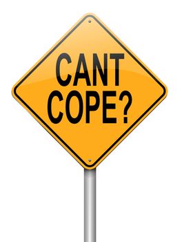Illustration depicting a roadsign with a cant cope concept. White background.