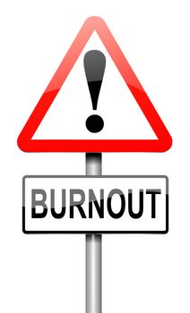 Illustration depicting a roadsign with a burnout concept. White background.