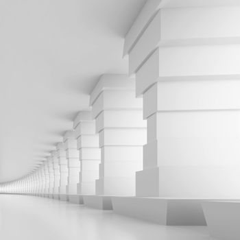 3d Illustration of White Tunnel Background