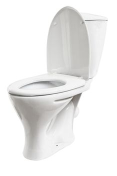 White toilet bowl isolated on a white background