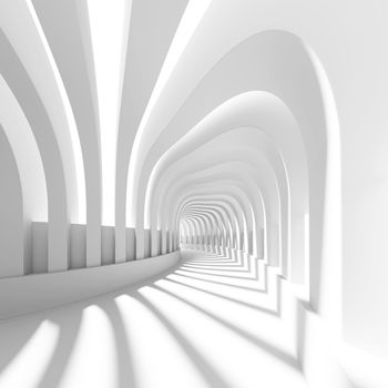 3d Illustration of White Abstract Architecture Construction