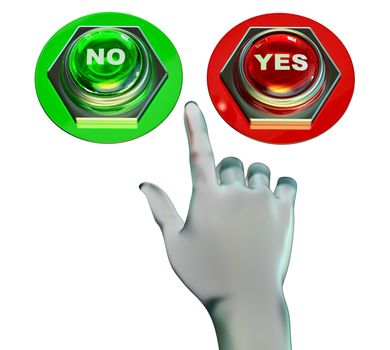 Yes and no buttons set for approved or rejected. Make the choice