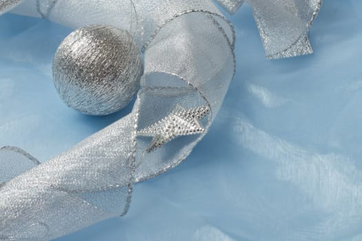 beautiful blue Christmas balls