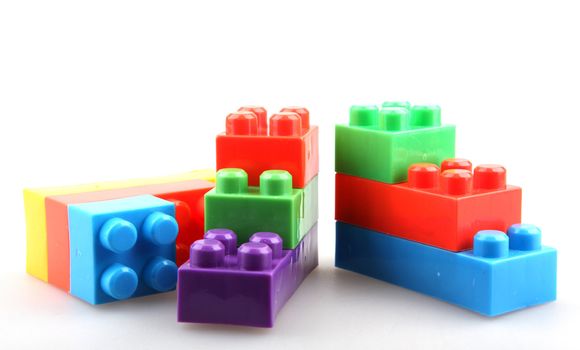 Plastic building blocks.