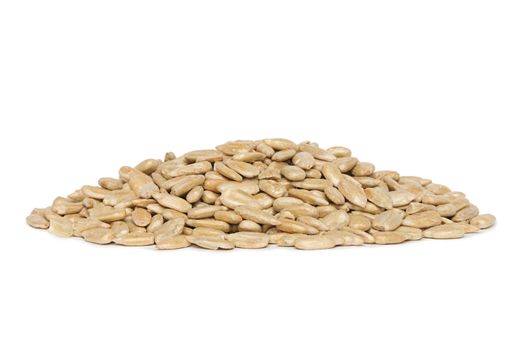fresh sunflower seeds isolated on a white background