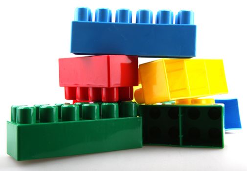 Plastic building blocks.