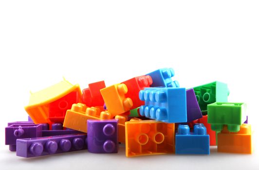 Plastic building blocks.