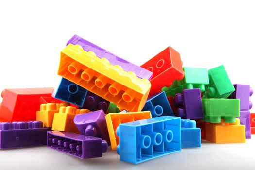 Plastic building blocks.