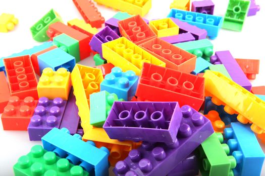 Plastic building blocks.