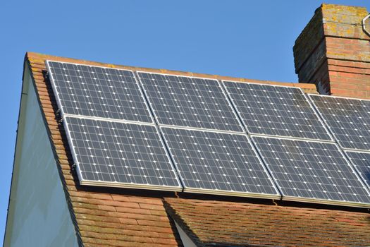 Solar panels of roof