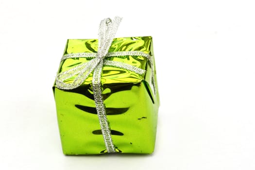 Bright green christmas box