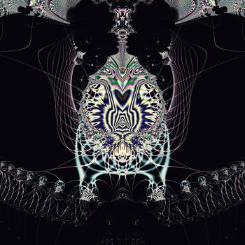 Elegant fractal design, abstract art, black magic